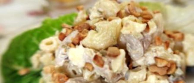Салат с курицей и макаронами