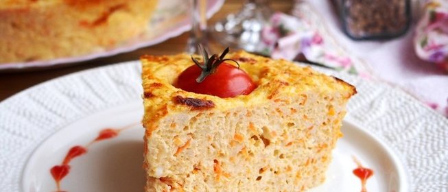 Куриная запеканка с творогом и помидорами черри