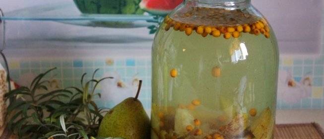 Компот из груш и облепихи на зиму