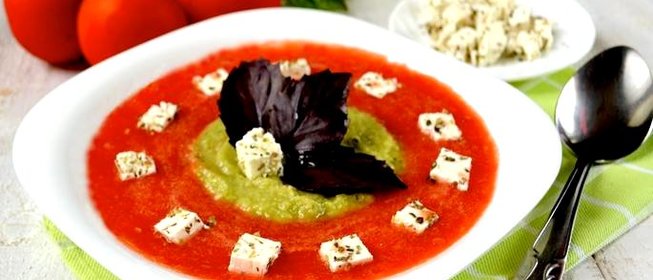 Овощной суп-смузи с брынзой