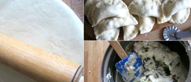 Вареники с картошкой, грибами и зеленью