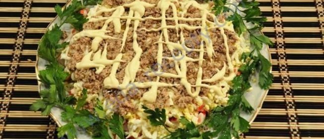 Салат морская капуста крабовые палочки