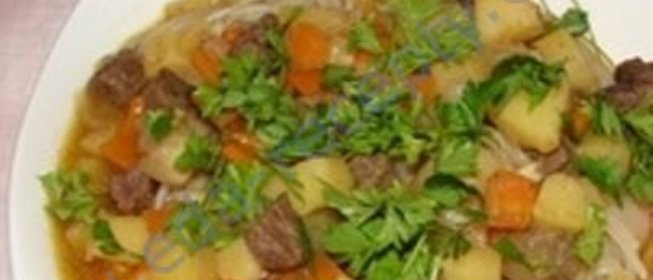 Лагман по-узбекски из говядины