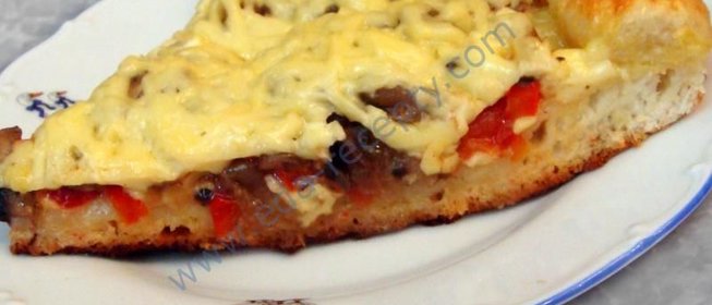 Грибная пицца с сырным бортиком