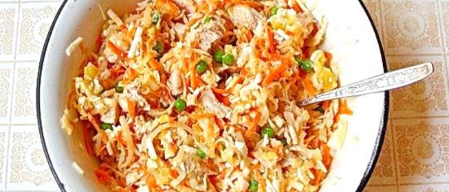 Салат с курицей и дайконом