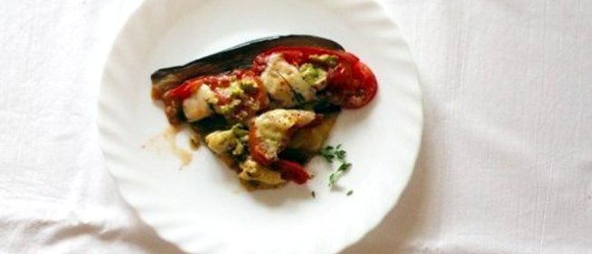 Запеканка из баклажанов и сулугуни