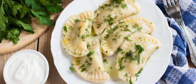 Вареники с картофелем и беконом