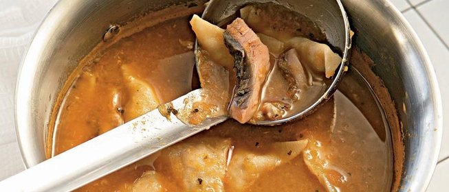 Балатонская уха с рыбными пельменями