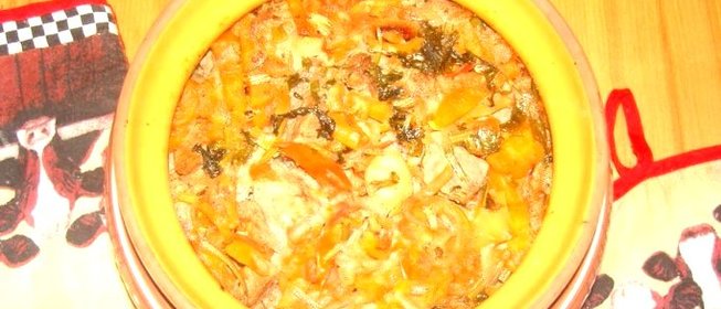 Гречка с мясом в горшочке