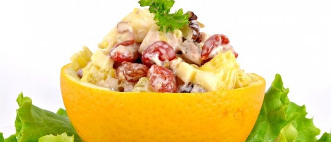 Салат с курицей и апельсинами