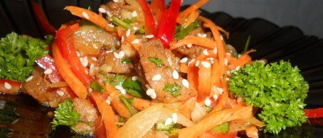 Корейский салат с рыбой