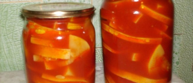 Кабачки в томатном соке