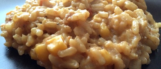 Ризотто с красным вином и кукурузой