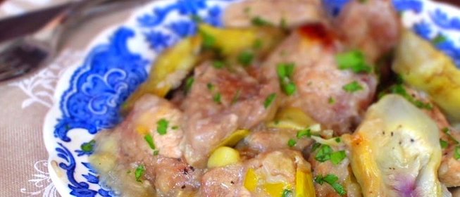 Свинина с луком-пореем