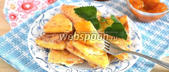 Жареный сулугуни с абрикосовым джемом