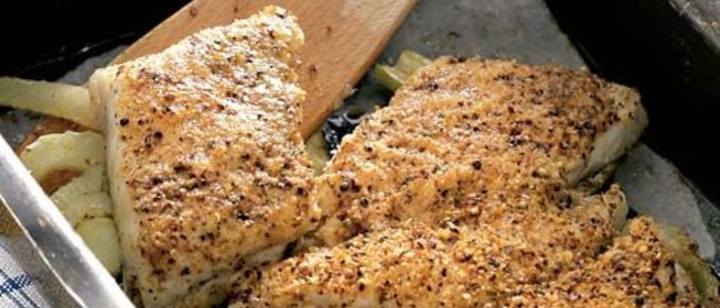 Запеченный морской язык с фенхелем
