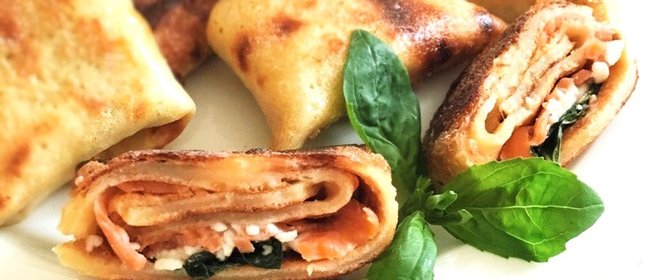 Блинчики с семгой