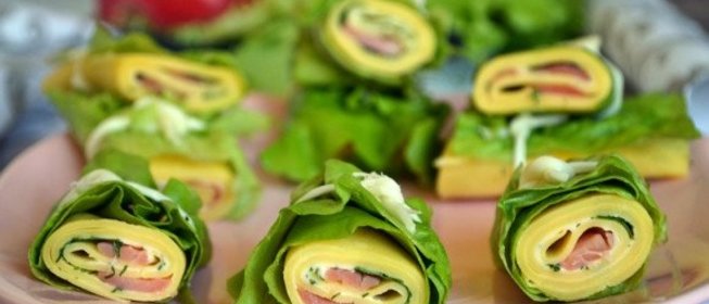 Роллы из блинов