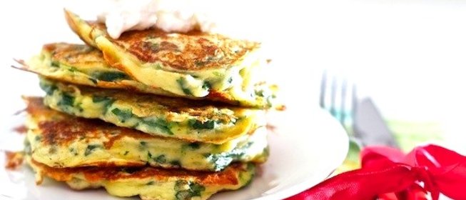 Оладьи со шпинатом и Горгонзолой