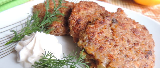 Гречневые оладьи с грибами