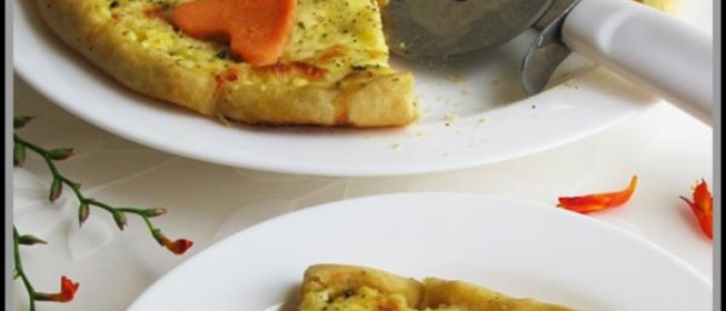 Пицца Amore с яйцом, креветками и томатом