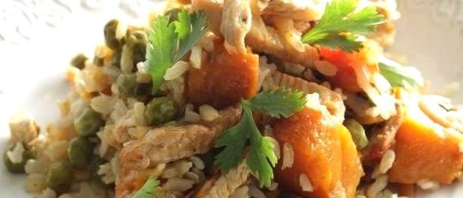 Пряный плов с овощами и индейкой