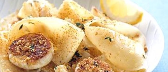 Паста с морскими гребешками