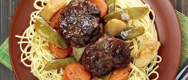 Говядина,томленная в белом вине