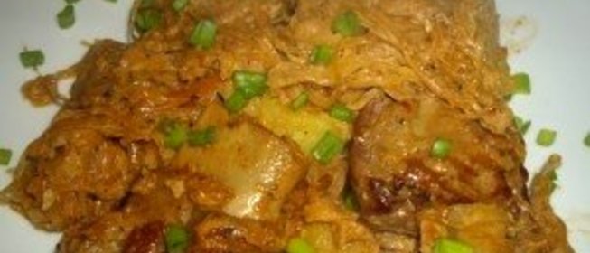 Тушеная картошка со свиными ребрышками