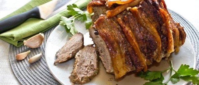 Говядина запечённая с беконом