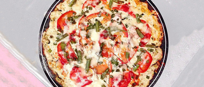 Творожная пицца с грибами