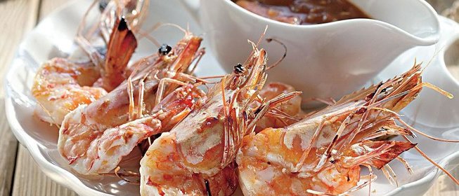 Креветки по-креольски и соус барбекю с бурбоном