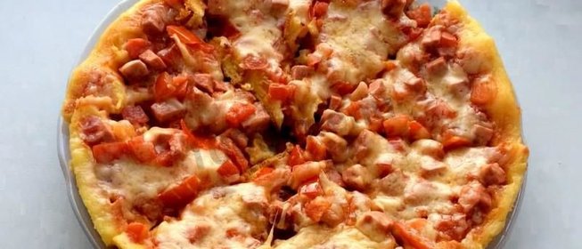 Пицца Минутка на сковороде быстрая и простая