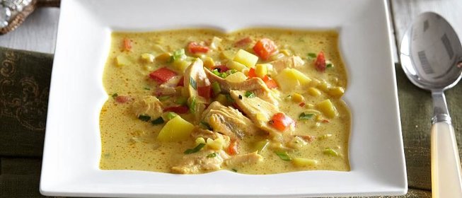 Густой сливочный суп с копченой горбушей