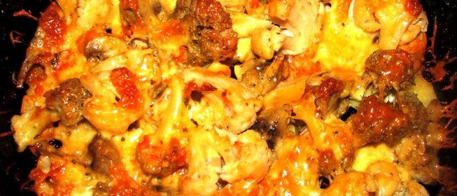 Овощи, запеченные в духовке с сыром