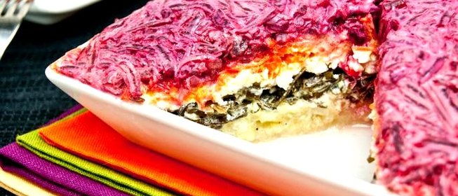 Салат «Под шубой» с морской капустой