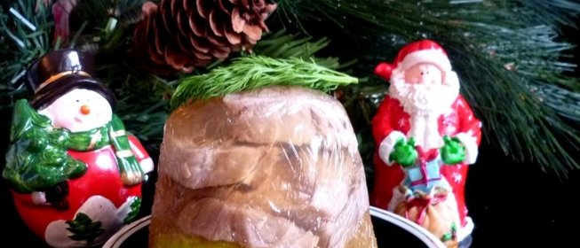 Заливные язычки в яблочном желе с яблоками