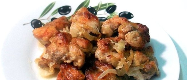 Свинина кусочками в рукаве