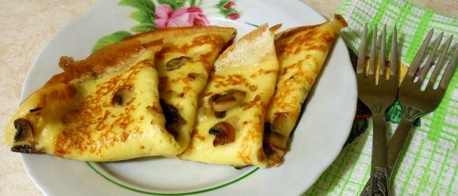 Грибные блины с припеком