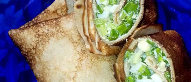 Румяные блинчики с вкусной начинкой