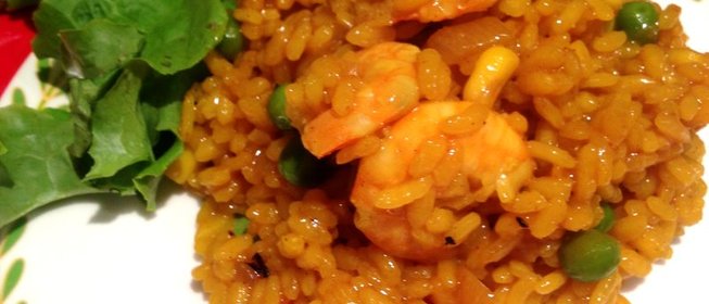 Ризотто с креветками и белым вином