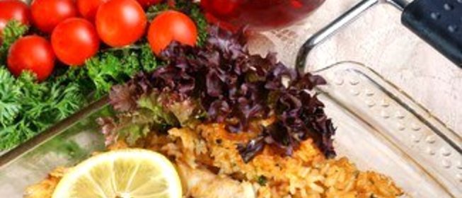 Плов с севрюгой в духовке