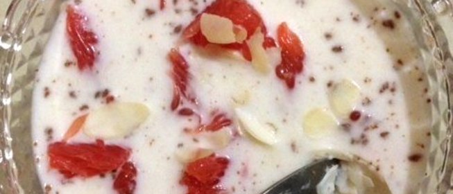 Кефирное желе с миндалем и грейпфрутом