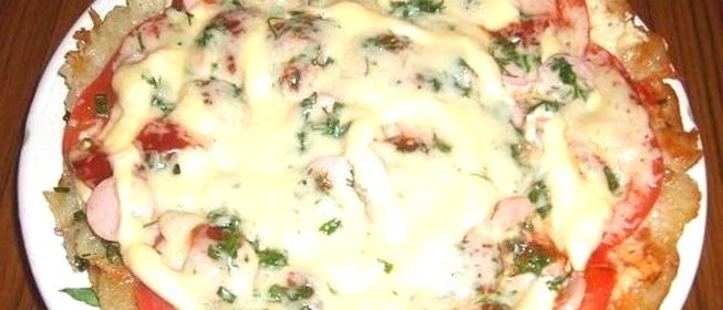 Картофельная пицца на сковороде