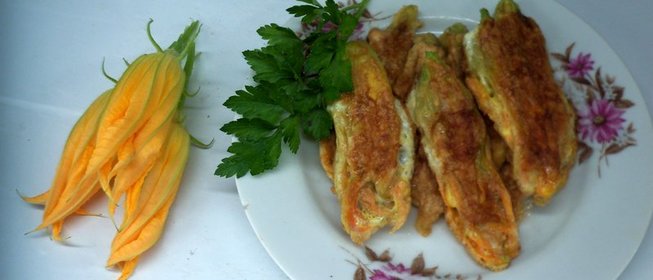 Жареные цветы кабачков