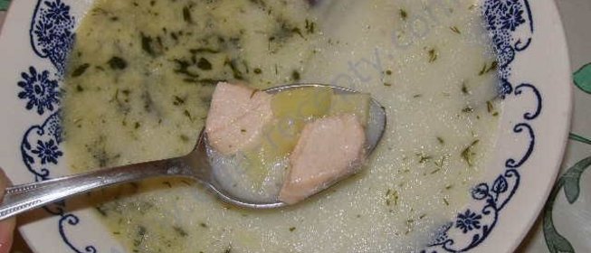 Рыбный суп из семги со сливками