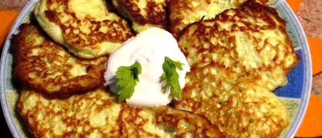 Оладьи из кабачков с творогом