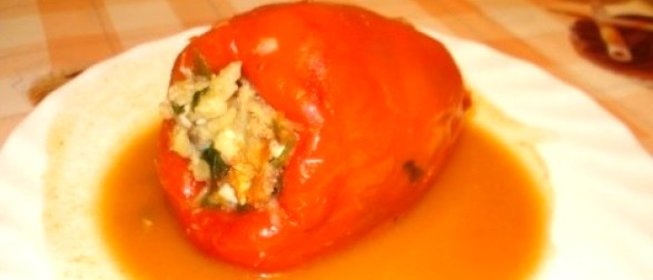 Перец, фаршированный рыбой