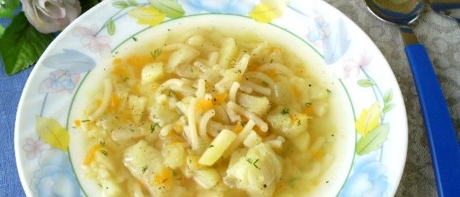 Рыбный суп с вермишелью