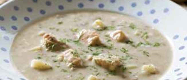 Сливочная уха из семги